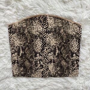 Snakeskin Strapless Tube Top Size Medium